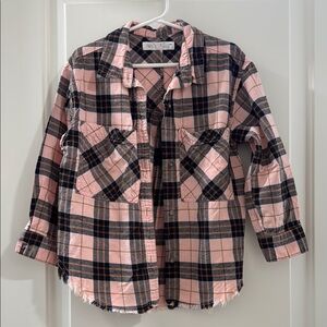 Zara Pink and Black Button Down Shirt